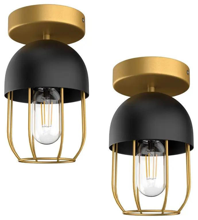 2 Pack Cage Ceiling Lamp Industrial Ceiling Light Fixture