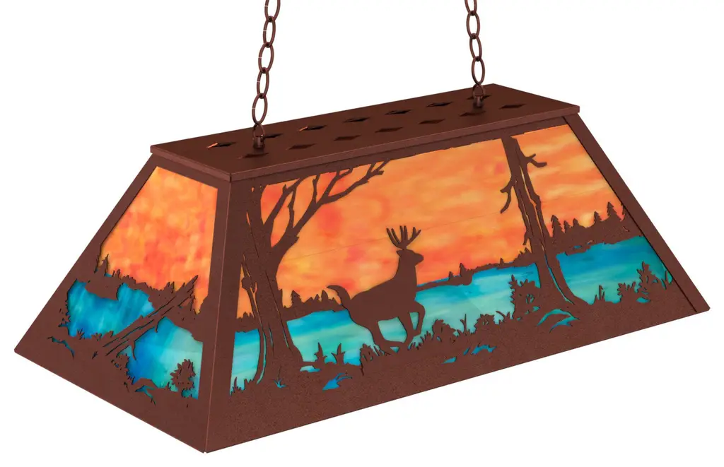 33 Long Deer at Lake Oblong Pendant