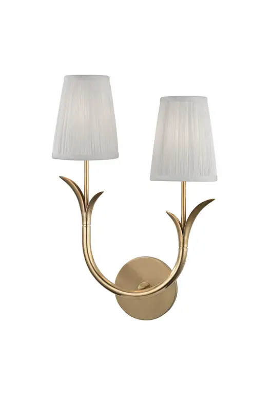 Deering 2-Light Right Wall Sconce, Aged Brass