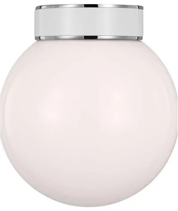 Generation Lighting KSF1051PNGW Monroe Small Flush Mount in Polished Nickel
