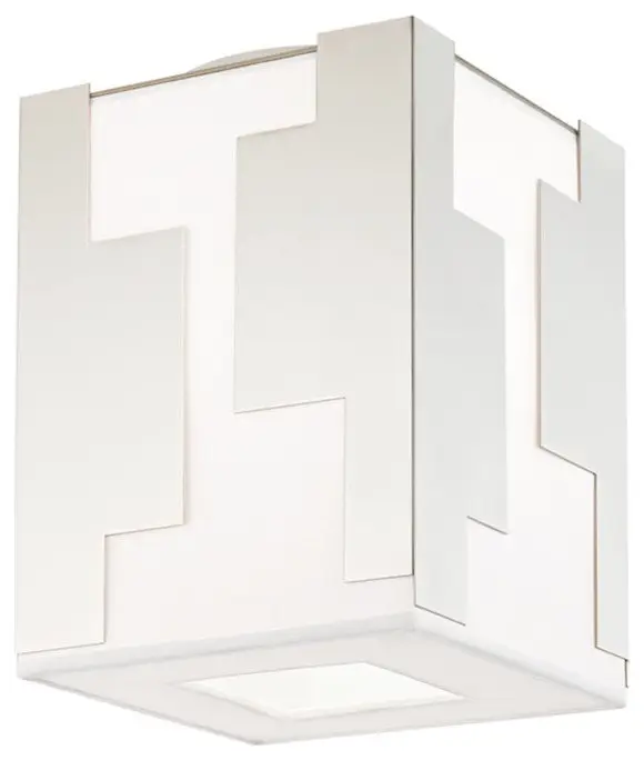 Hudson Valley Acadia 1-Light Flush Mount, Polished Nickel/White, 6012-PN
