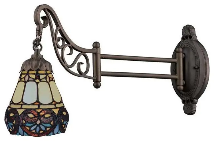 Mix-N-Match 1-Light Swing Arm Sconce, Tiffany Bronze