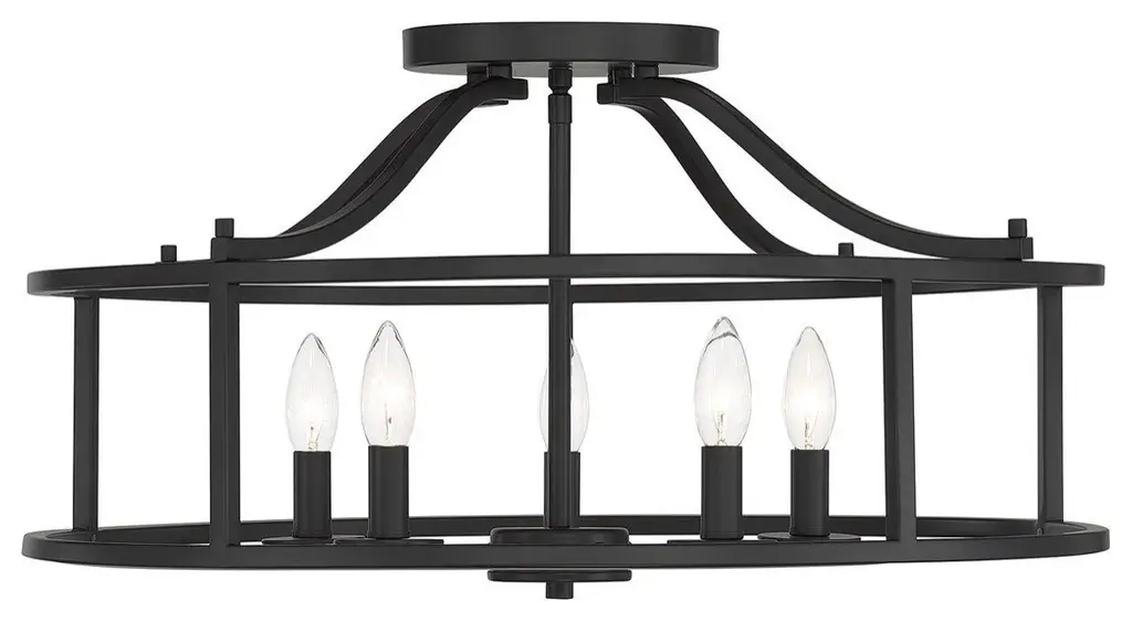 Savoy House Stockton 5-Light Ceiling Light 6-1679-5-89, Matte Black