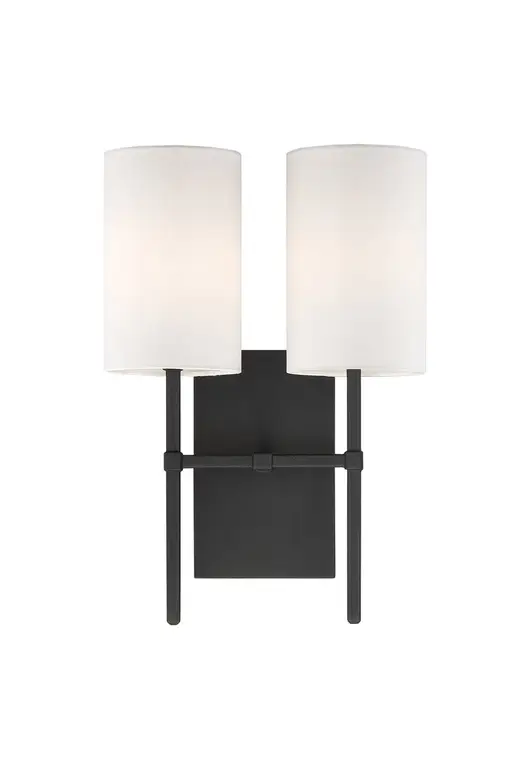 Veronica 2-Light Wall Mount, Black Forged